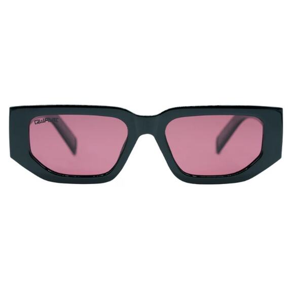 QWAVE Collection Chels Polarized Sunglasses, Shiny Black / Rose Tint - Picture 2 of 3